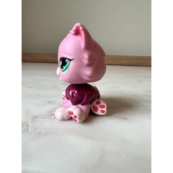 Littlest Pet Shop Pink Persian Cat #2138 Green Eyes Fluffy Appearance LPS 2007 - Picture 5 of 5
